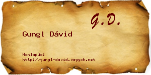 Gungl Dávid névjegykártya